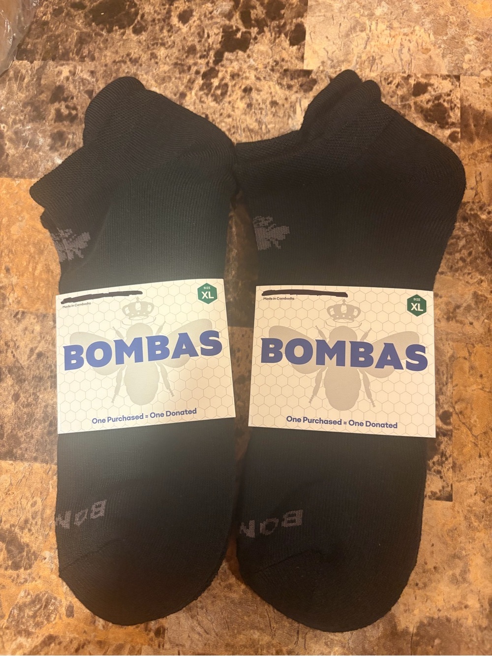 Bombas Men's Ankle Socks - Black, 2 pairs, size XL